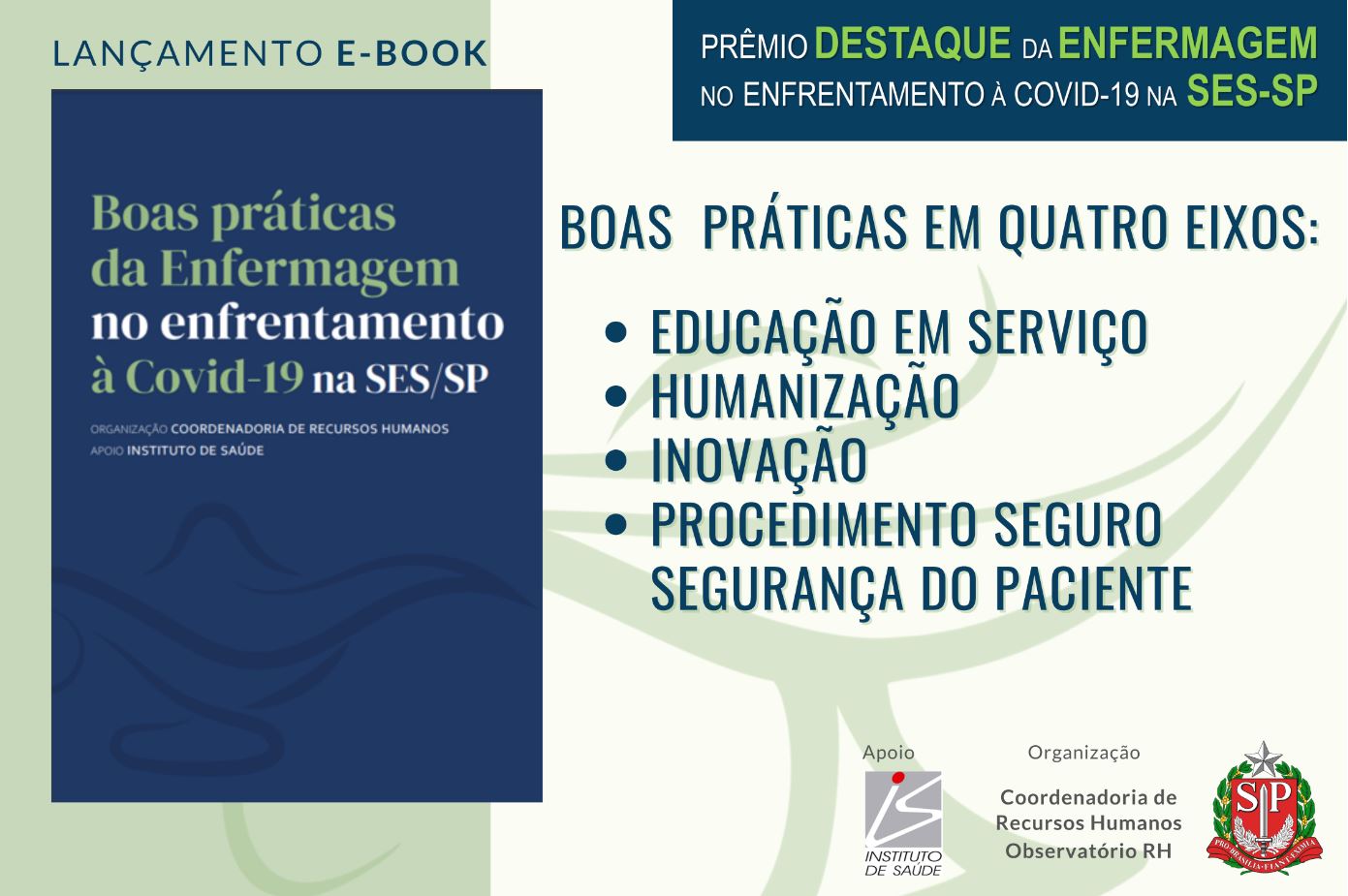 CRH lança E-book com Boas Práticas da Enfermagem com apoio do Instituto de Saúde